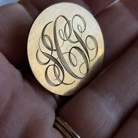 Vintage monogram brooch PCL gold filled Danecraft pin monogrammed alphabet - Picture 6 of 9